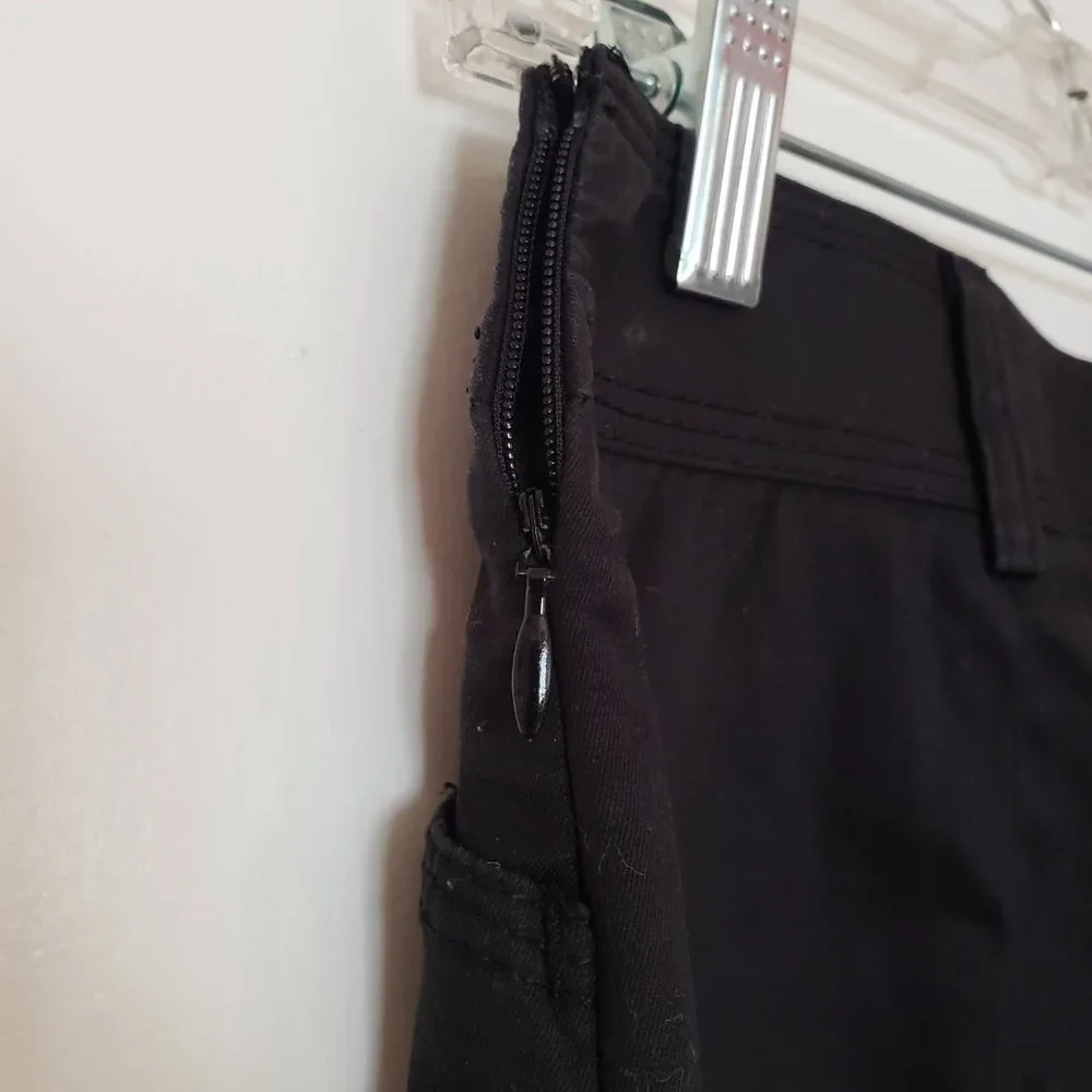 J. Crew Petite Black Stretch Pencil Skirt Size P4 Cotton Spandex